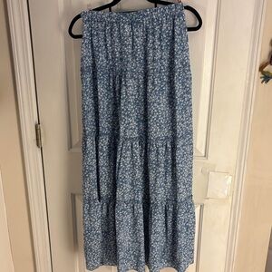 Floral Blue Maxi Skirt